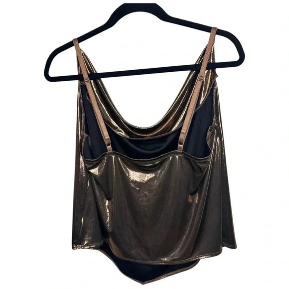 Torrid Metallic Bronze Liquid Shine Chic Trendy Cowl Cami Adjustable Straps s 1 - Picture 4 of 8